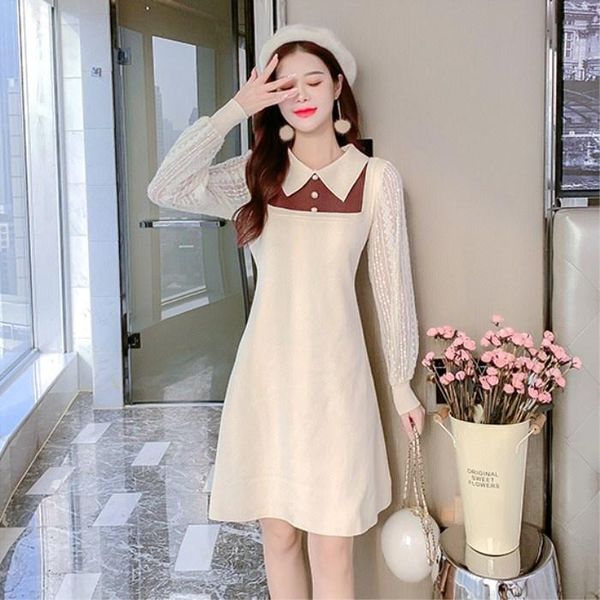 casual dresses elegant slim fit sweet stitching lace fake two-piece knitted dress chic korean style women's fashion 2021 autumn and win, Black;gray
casual dresses elegant slim fit sweet stitching lace fake two-piece knitted dress chic korean style women's fashion 2021 autumn and win, Black;gray