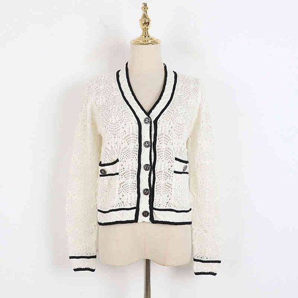 women's hoodies sweatshirts hollow out single breasted v-neck cardigan early spring 2022 new elegant fashion perspective long sleeved s, Black
women's hoodies sweatshirts hollow out single breasted v-neck cardigan early spring 2022 new elegant fashion perspective long sleeved s, Black