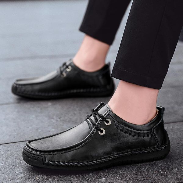 dress shoes style men's casual leather korean version of the trend low-soft-soled driving, Black
dress shoes style men's casual leather korean version of the trend low-soft-soled driving, Black