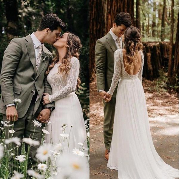 other wedding dresses o-neck jewel long sleeve plus size chiffon backless bridal gowns custom white lace natural beach
other wedding dresses o-neck jewel long sleeve plus size chiffon backless bridal gowns custom white lace natural beach