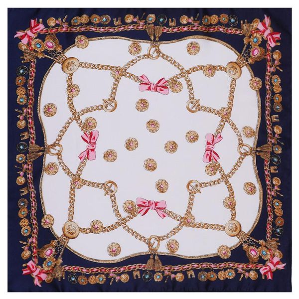 scarves pobing 100% silk scarf woman chain pattern small square luxury bandanas hijab foulards lady tie headband 53x53cm, Blue;gray
scarves pobing 100% silk scarf woman chain pattern small square luxury bandanas hijab foulards lady tie headband 53x53cm, Blue;gray