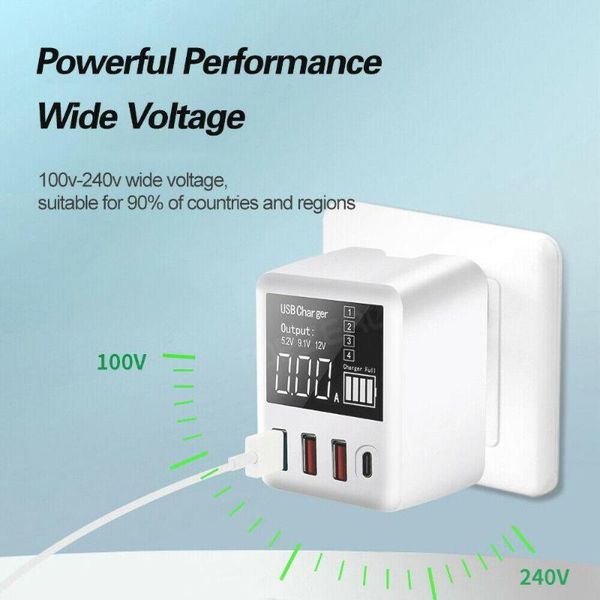 smart power plugs 4-port usb charger type c quick charge led display qc3.0 portable for moblie phone tablet
smart power plugs 4-port usb charger type c quick charge led display qc3.0 portable for moblie phone tablet
