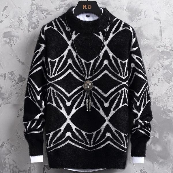 men's sweaters fashionable men's soft cashmere sweater, thick sweater and warm christmas turtleneck novelty in winter 2021, White;black
men's sweaters fashionable men's soft cashmere sweater, thick sweater and warm christmas turtleneck novelty in winter 2021, White;black