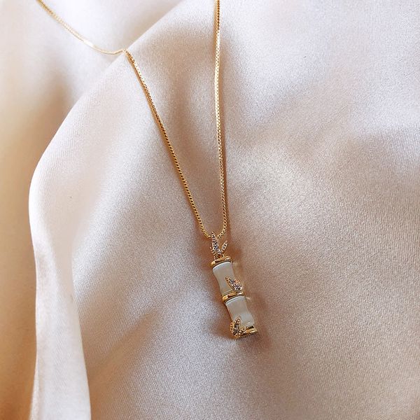 bamboo pendant women's fashion net red ins cold wind clavicle chain minority simple temperament neck jewelry necklace, Silver
bamboo pendant women's fashion net red ins cold wind clavicle chain minority simple temperament neck jewelry necklace, Silver