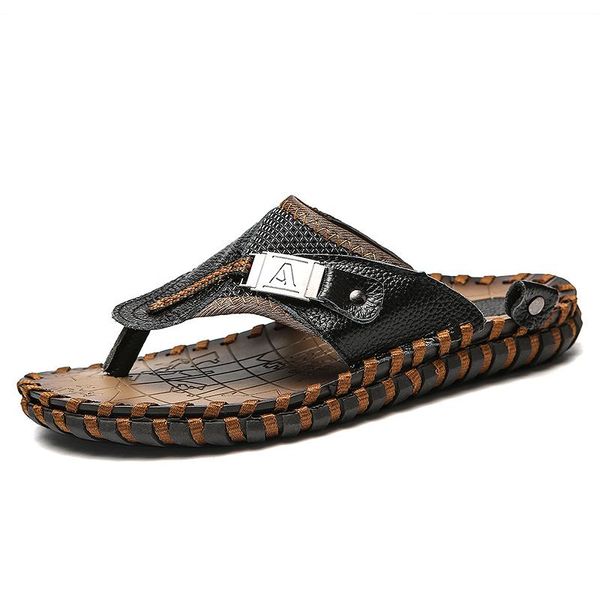 slippers summer men big size 38-48 genuine leather casual shoes male slip-on beach non-slip flip flops, Black
slippers summer men big size 38-48 genuine leather casual shoes male slip-on beach non-slip flip flops, Black