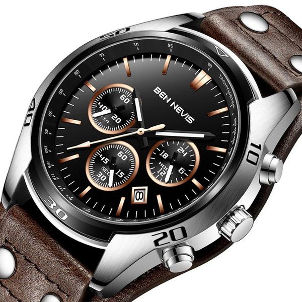 wristwatches ben nevis men watches 2021 luxury military brown leather band calendar display quartz wrist watch male clock, Slivery;brown
wristwatches ben nevis men watches 2021 luxury military brown leather band calendar display quartz wrist watch male clock, Slivery;brown