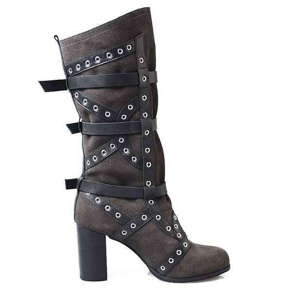 boots prova perfetto metal ring stud belt buckle women short suede leather round toe square high heel rivet knight females znnz, Black
boots prova perfetto metal ring stud belt buckle women short suede leather round toe square high heel rivet knight females znnz, Black
