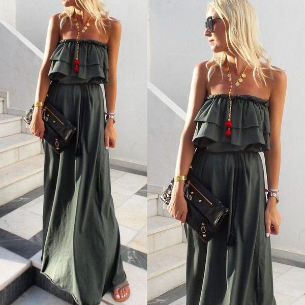 women dress summer sleeveless off-the-shoulder solid color style wrapped chest ruffled decorated office lady clothes casual dresses, Black;gray
women dress summer sleeveless off-the-shoulder solid color style wrapped chest ruffled decorated office lady clothes casual dresses, Black;gray
