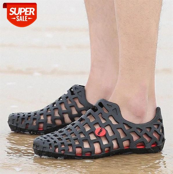 summer hollow women shoes breathable beach sandals woman flat brand for water slippers clogs #rd1m, Black