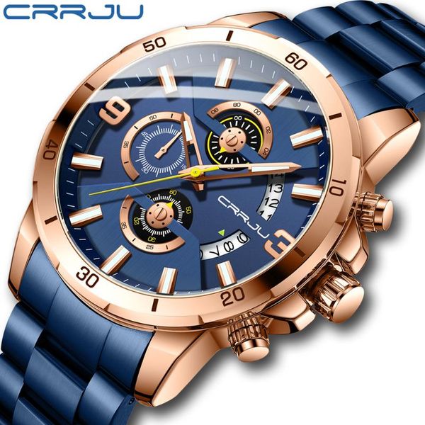 wristwatches crrju fashion watch men sports bracelet wristwatch chronograph date waterproof quartz clock relogio masculino, Slivery;brown
wristwatches crrju fashion watch men sports bracelet wristwatch chronograph date waterproof quartz clock relogio masculino, Slivery;brown