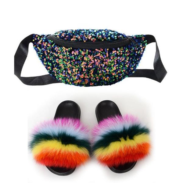 women shoes real rainbow fur slides with matching rhinestone purses furry slippersand purse sets sandals and luxury bags slippers, Black
women shoes real rainbow fur slides with matching rhinestone purses furry slippersand purse sets sandals and luxury bags slippers, Black
