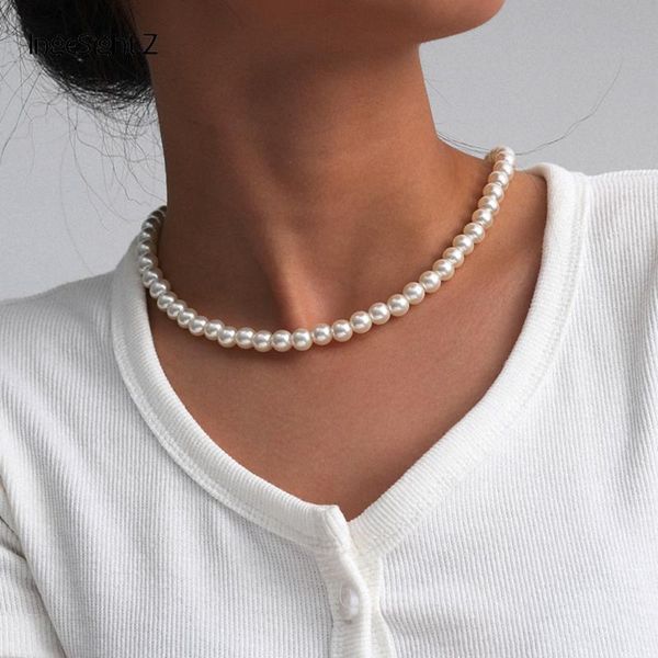ingesight.z korean elegant imitation pearl choker necklace collar simple minimalist clavicle chain necklaces for women jewelry chains, Silver
ingesight.z korean elegant imitation pearl choker necklace collar simple minimalist clavicle chain necklaces for women jewelry chains, Silver