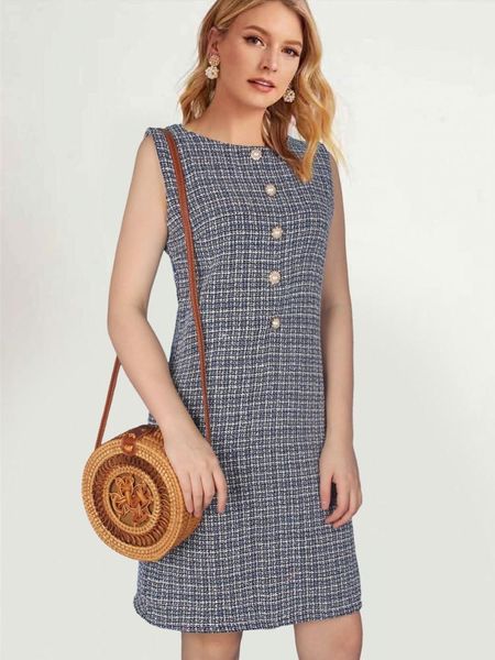 arrival runway autumn tweed women vintage pearl buttons chic dress elegant high end woolen office party dresses vestidos casual, Black;gray
arrival runway autumn tweed women vintage pearl buttons chic dress elegant high end woolen office party dresses vestidos casual, Black;gray