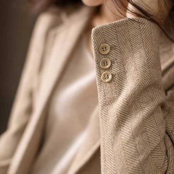 women's wool & blends woollen suits fall jacket for women one button herringbone pattern woolen suit british style coat female com, Black
women's wool & blends woollen suits fall jacket for women one button herringbone pattern woolen suit british style coat female com, Black