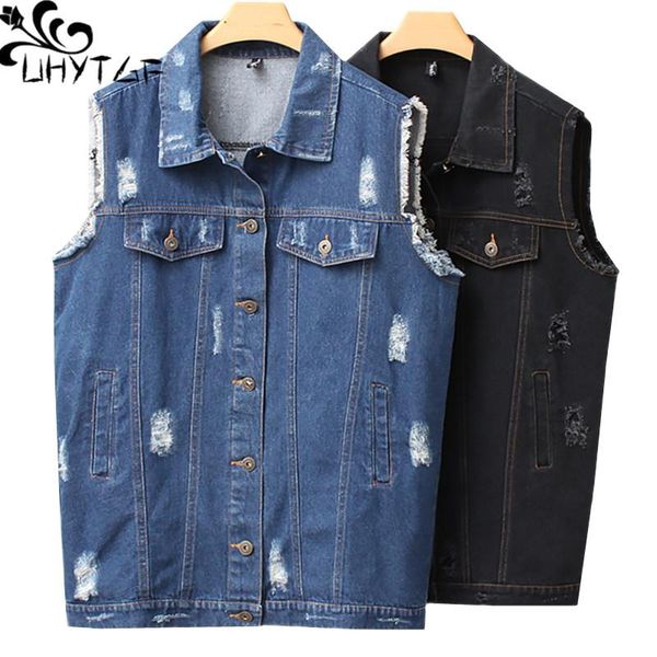 women's vests uhytgf 5xl plus size jacket fashion hole spring autumn denim vest coats single-breasted sleeveless waistcoat 1504, Black;white
women's vests uhytgf 5xl plus size jacket fashion hole spring autumn denim vest coats single-breasted sleeveless waistcoat 1504, Black;white
