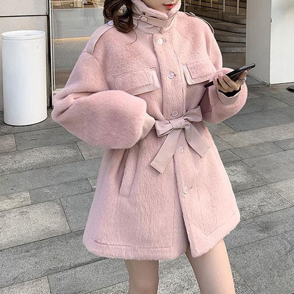 women's fur & faux 2021 autumn winter korean fashion coat female casual loose jacket ladies thick warm outerwear elegant overcoats, Black
women's fur & faux 2021 autumn winter korean fashion coat female casual loose jacket ladies thick warm outerwear elegant overcoats, Black