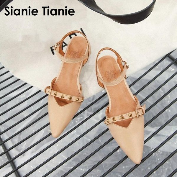 dress shoes sianie tianie brand 2021 summer pointed toe back strap woman mary janes fashion women sandals with studded rivets, Black
dress shoes sianie tianie brand 2021 summer pointed toe back strap woman mary janes fashion women sandals with studded rivets, Black
