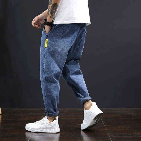fashion summer jeans men's loose straight harlan pants elastic waist leisure large youth 9 points, Blue
fashion summer jeans men's loose straight harlan pants elastic waist leisure large youth 9 points, Blue