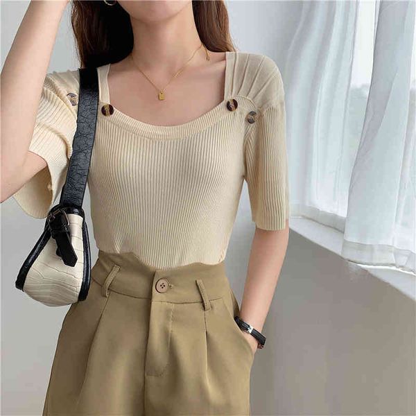 spring summer short sleeve cashmere sweater women's square collar knit bottoming shirt female pullover t women 210512, White
spring summer short sleeve cashmere sweater women's square collar knit bottoming shirt female pullover t women 210512, White