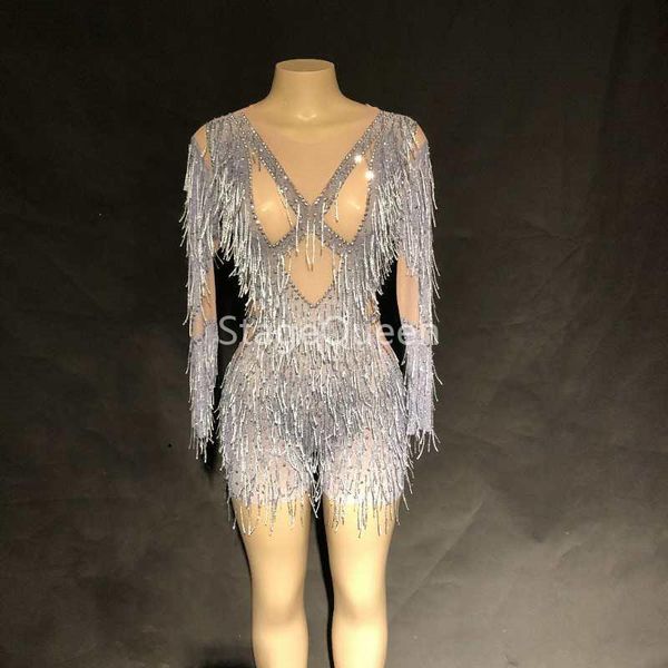 women's jumpsuits & rompers women net yarn bodysuit silver tassel sparkling crystals djds jumpsuit nightclub birthday party wear dancer, Black;white
women's jumpsuits & rompers women net yarn bodysuit silver tassel sparkling crystals djds jumpsuit nightclub birthday party wear dancer, Black;white