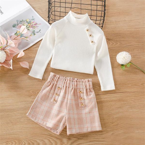 clothing sets citgeeautumn infant girls clothes long sleeve solid knit sweater +plaid printed high waist shorts spring suit, White
clothing sets citgeeautumn infant girls clothes long sleeve solid knit sweater +plaid printed high waist shorts spring suit, White