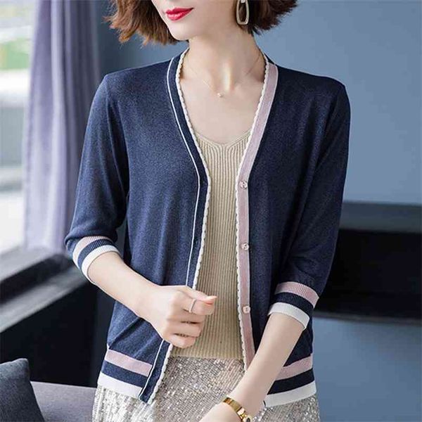 fashion striped knit cardigan sweater female long-sleeved thin section sunscreen v-neck air-conditioned women spring 210427, White;black
fashion striped knit cardigan sweater female long-sleeved thin section sunscreen v-neck air-conditioned women spring 210427, White;black
