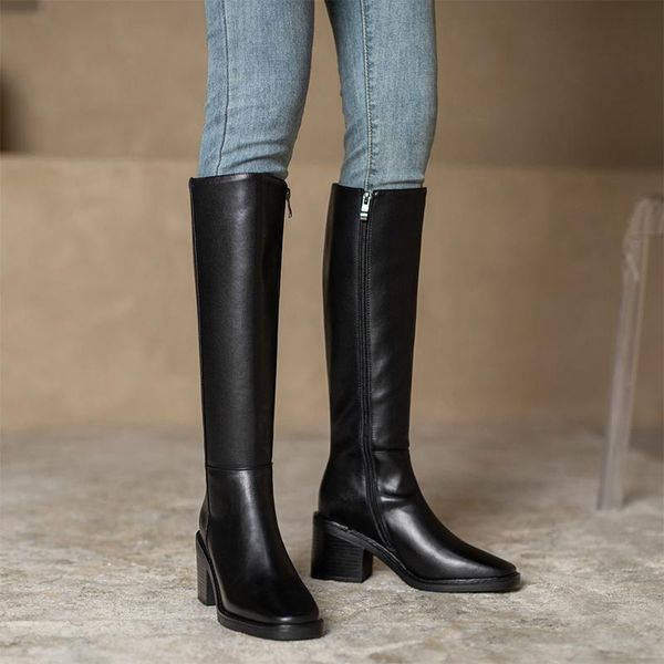 boots leather but knee high-heeled knight women's 2021 small long and velvet high large size, Black
boots leather but knee high-heeled knight women's 2021 small long and velvet high large size, Black