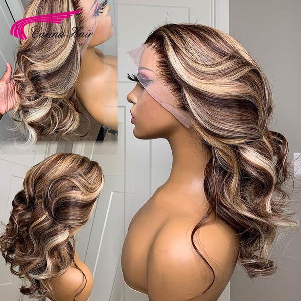 highlight lace front wig human hair wigs color 613 frontal wavy for women preplucked brazilian 13x4lace, Black;brown
highlight lace front wig human hair wigs color 613 frontal wavy for women preplucked brazilian 13x4lace, Black;brown