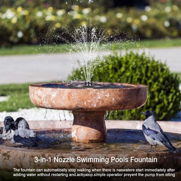 solar fountain 3-in-1 nozzle swimming pools pump decorative for bird baths fish gardens garden decorations
solar fountain 3-in-1 nozzle swimming pools pump decorative for bird baths fish gardens garden decorations
