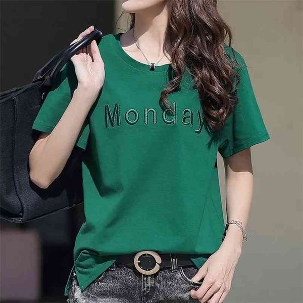 100% cotton t shirt woman summer fashion embroidery short sleeve t-shirt women s korean style plus size 210623, White
100% cotton t shirt woman summer fashion embroidery short sleeve t-shirt women s korean style plus size 210623, White