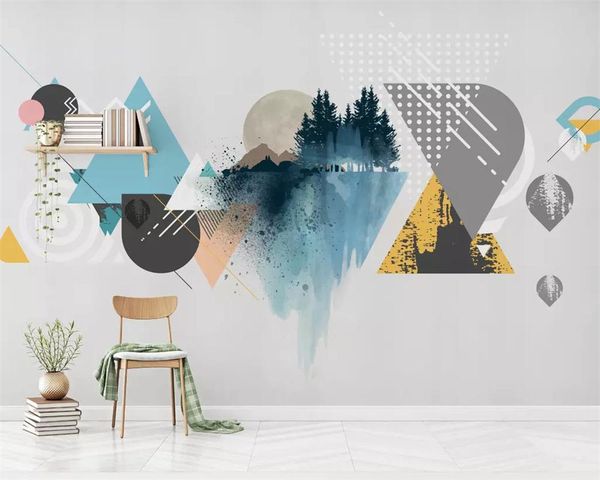wallpapers custom silky papel de parede wallpaper nordic modern minimalist geometric color block landscape background wall paper 
wallpapers custom silky papel de parede wallpaper nordic modern minimalist geometric color block landscape background wall paper