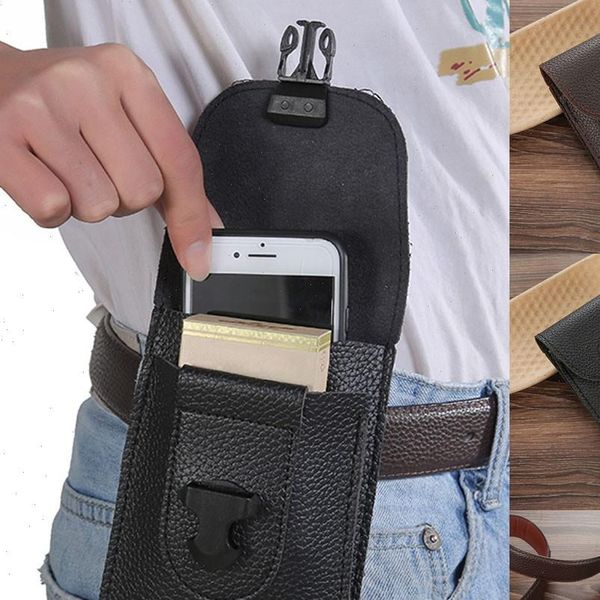 men waist phone leather bag classic texture creative delicate design chic business solid mobile belt bum pouch 0825y30
men waist phone leather bag classic texture creative delicate design chic business solid mobile belt bum pouch 0825y30