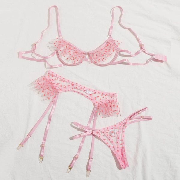 bras sets kawaii pink lingerie set women exotic underwear transparent lace mesh bra thong ruffle garter 3pcs lenceria mujer, Red;black
bras sets kawaii pink lingerie set women exotic underwear transparent lace mesh bra thong ruffle garter 3pcs lenceria mujer, Red;black