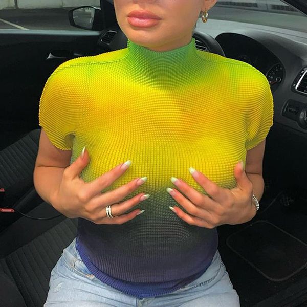 women's t-shirt yiyimiyu y2k crop tee high neck dyeing gradient print trendy short sleeve women t shirts fashion asthetic clothes, White
women's t-shirt yiyimiyu y2k crop tee high neck dyeing gradient print trendy short sleeve women t shirts fashion asthetic clothes, White