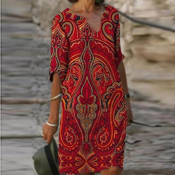 40 print half sleeve womens dresses v neck a line summer female vintage linen loose woman vestidos, Black;gray
40 print half sleeve womens dresses v neck a line summer female vintage linen loose woman vestidos, Black;gray