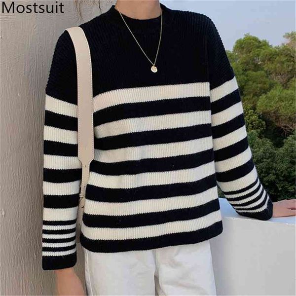 striped casual knitted pullover jumpers women o-neck full sleeve loose fashion female sweaters mujer 210513, Black
striped casual knitted pullover jumpers women o-neck full sleeve loose fashion female sweaters mujer 210513, Black