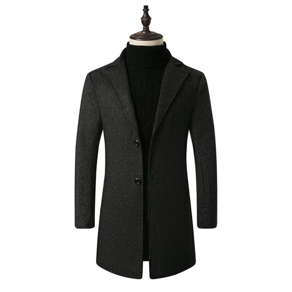 men's wool & blends 2021 autumn winter woolen coats male slim long jacket fashion boutique solid trench coat plus size 5, Black
men's wool & blends 2021 autumn winter woolen coats male slim long jacket fashion boutique solid trench coat plus size 5, Black