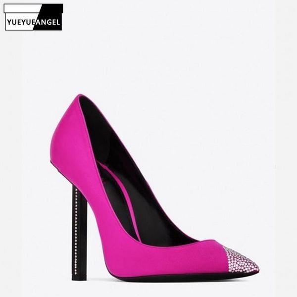 dress shoes spring pointed toe pumps satin crystal decor shallow stilettos high heels rhinestone bridal wedding women, Black
dress shoes spring pointed toe pumps satin crystal decor shallow stilettos high heels rhinestone bridal wedding women, Black