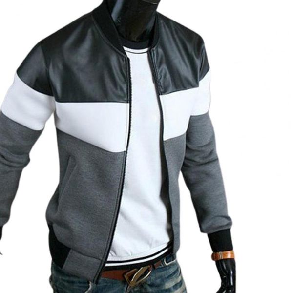 men's jackets men jacket oblique pockets handsome stand-up collar three-color contrast splicing autumn coat, Black;brown
men's jackets men jacket oblique pockets handsome stand-up collar three-color contrast splicing autumn coat, Black;brown