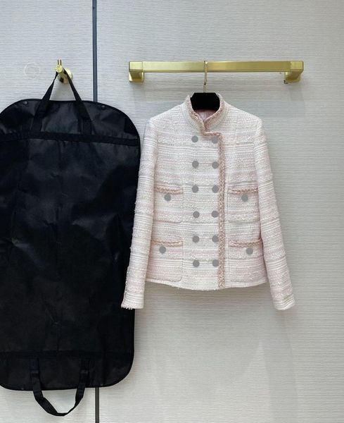 women's jackets spring fall pink tweed for women 2021 four pocket straight tube coats luxury good quality nylon wool blends, Black;brown
women's jackets spring fall pink tweed for women 2021 four pocket straight tube coats luxury good quality nylon wool blends, Black;brown