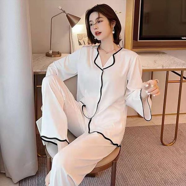 spring silk solid pyjamas womens sleepwears long sleeve suit home wear fashion leisure sleepwear, Black;red
spring silk solid pyjamas womens sleepwears long sleeve suit home wear fashion leisure sleepwear, Black;red