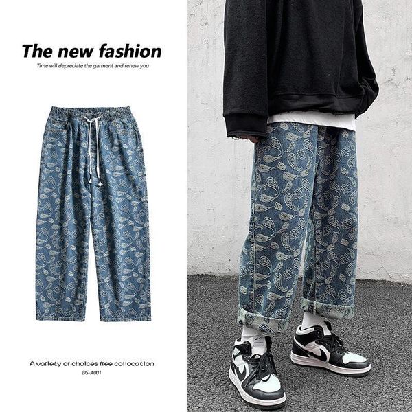 korean cashew trend casual high street male port style couple jacquard wide-leg daddy jeans men's pants, Black
korean cashew trend casual high street male port style couple jacquard wide-leg daddy jeans men's pants, Black