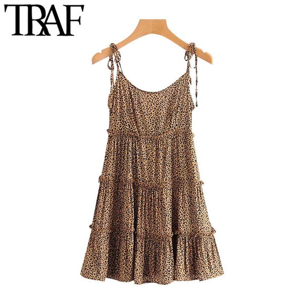 traf women chic fashion leopard print ruffle mini dress vintage backless elastic bow tied straps female dresses mujer 210415, Black;gray
traf women chic fashion leopard print ruffle mini dress vintage backless elastic bow tied straps female dresses mujer 210415, Black;gray