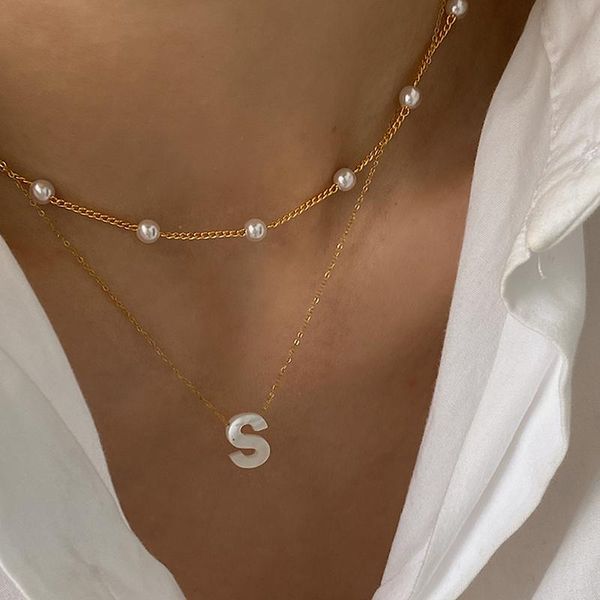 chains natural sea shell letter necklace thin chain initial necklaces for women dainty pearl choker, Silver
chains natural sea shell letter necklace thin chain initial necklaces for women dainty pearl choker, Silver