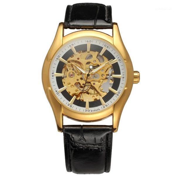 winner watch autoamtic mechanical men women watches classic silver/golden case skeleton dial real leather strap wristwatches, Slivery;brown
winner watch autoamtic mechanical men women watches classic silver/golden case skeleton dial real leather strap wristwatches, Slivery;brown