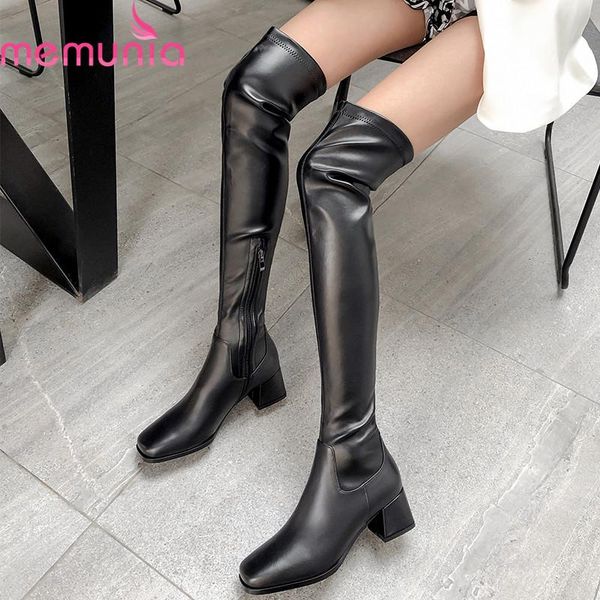 boots memunia 2021 winter arrive fashion women med heels square toe ladies shoes genuine leather over the knee, Black
boots memunia 2021 winter arrive fashion women med heels square toe ladies shoes genuine leather over the knee, Black
