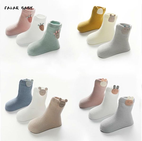 pairs spring and autumn baby socks combed cotton boneless cartoon fashion accessories baby's boys girls, Pink;yellow