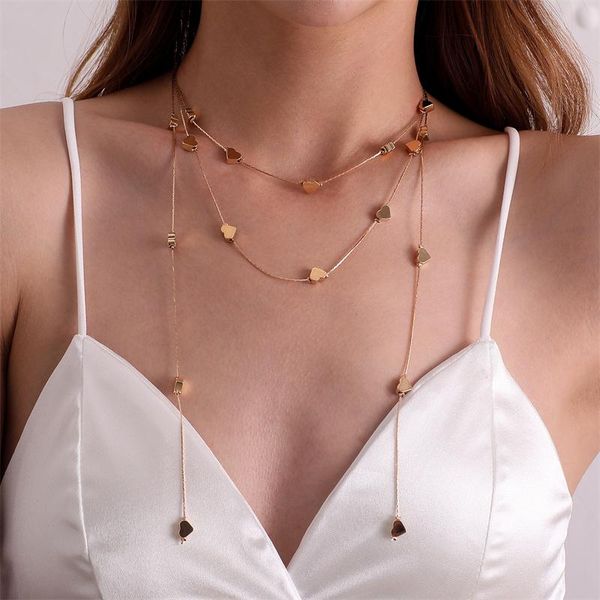 chains multilayers long love hearts shaped chain necklace retro pendant clavicle chest chokers collar statement bohemian jewelry, Silver
chains multilayers long love hearts shaped chain necklace retro pendant clavicle chest chokers collar statement bohemian jewelry, Silver