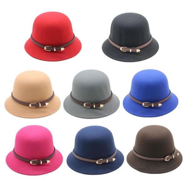 stingy brim hats autumn winter womens felt hat fedoras dome for women british style vintage lady solid fedora jazz cap, Blue;gray
stingy brim hats autumn winter womens felt hat fedoras dome for women british style vintage lady solid fedora jazz cap, Blue;gray