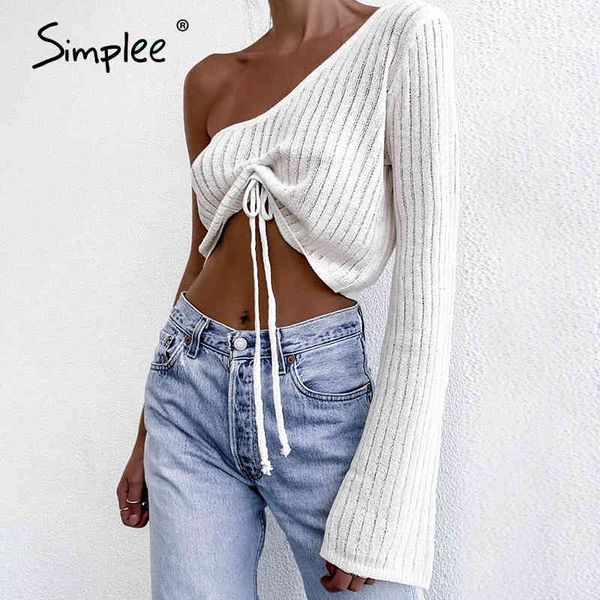 drawstring one shoulder female white short slant collar flared sleeve women pullover nightclub sweater 210414, White;black
drawstring one shoulder female white short slant collar flared sleeve women pullover nightclub sweater 210414, White;black